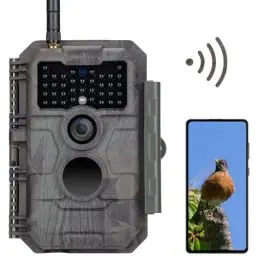 Produktbild: GardePro E6 Wildkamera WLAN Antenne 48MP 1296P mit Bewegungsmelder Nachtsicht No Glow Infrarot 940nm LEDs IP66 Wasserdicht H.264 Video, 110° Weitwinkelsicht, WiFi handyübertragung