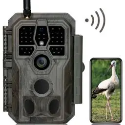 Produktbild: GardePro E8 Wildkamera WLAN mit App 64MP H.264 1296P Video, 27m Infrarot Nachtsicht Bewegungsmelder Wildtierkamera WiFi Handyübertragung, 0,1s Schnelle Trigger, IP66