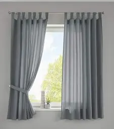 Produktbild: Gardinenbox 2er Set Vorhänge Schal Schlaufen »Berlin« HxB 175x140 cm Grau Blickdicht Microsatin Lichtdurchlässig Kräuselband Uni Matt, 20400N2