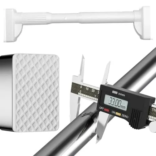 Produktbild: Gardinenstange Ohne Bohren 410CM-500CM 360CM-450CM 310CM-400CM Duschvorhangstange Kein Bohren Rutschfest Vorhangstange Klemmstange Teleskopstange für Badezimmer Kleiderschrank Fenster Raumteiler(Weiß,