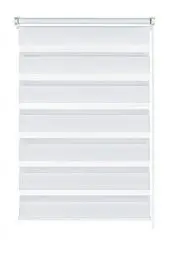 Produktbild: GARDINIA Doppelrollo zum Klemmen oder Kleben, Duo-Rollo ohne Bohren, Seitenzugrollo, Transparente und blickdichte Streifen, Weiß, 90 x 220 cm