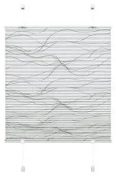 Produktbild: GARDINIA EASYFIX Katy Wave Plissee ohne Bohren, Zum Klemmen, Blickdichtes Falt-Rollo, Inkl. aller Montage-Teile, 2 Bedienschienen, Weiß, 60 x 130 cm
