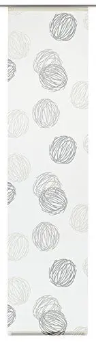 Produktbild: GARDINIA Flächenvorhang Stoff waschbar 122 Knäuel weiß/grau 60 x 245 cm