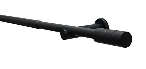 Produktbild: Gardinia Gardinenstangen-Set Kreta, Komplettstilgarnitur inkl. Befestigungsmaterial, Vorhangstange ausziehbar, 120-210 cm, Metall, Schwarz-Matt