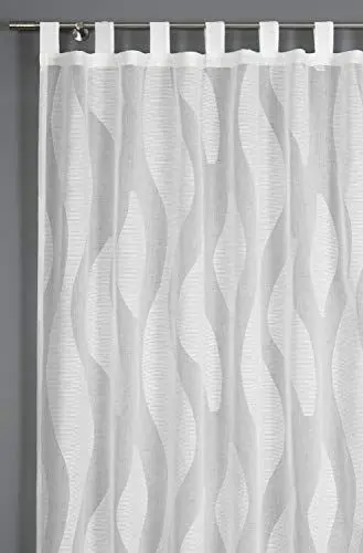 Produktbild: GARDINIA Vorhang mit angenähten Schlaufen, Scherli Gardine, Transparenter Schlaufenschal, Scherli, Natur, 140 x 245 cm