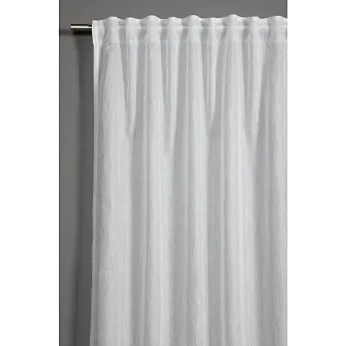 Produktbild: GARDINIA Vorhang mit verdeckten Schlaufen und Gardinenband, Blickdicht, Lichtdurchlässig, Schlaufenschal, Gardine in Weiß, Jacquard-Voile, 140 x 245 cm
