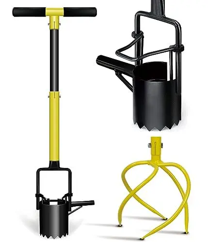 Produktbild: GARDTECH 2-in-1 Gartenkralle mit Stiel - Blumenzwiebelpflanzer, Abnehmbarer Krallenzüchter mit komfortablem Griff, Handkultivator und Zwiebelpflanzer in einem
