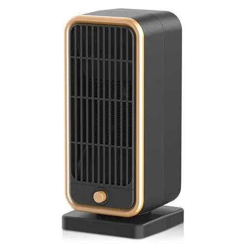 Produktbild: GARDTECH Heizlüfter Mini, 500W Heizstrahler, PTC-Keramik Compact Heizgerät für den Arbeitsplatz, Schreibtisch oder Camping Schwarz