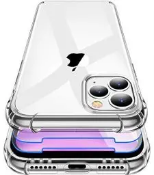 Produktbild: Garegce für iPhone 11 Pro Hülle Transparent und Panzerglas 2 Stück, Handyhülle iPhone 11 Pro Stoßfest Silikon Bumper TPU Schutzhülle Kratzfest Case Cover für iPhone 11 Pro - 5.8 Zoll - Klar