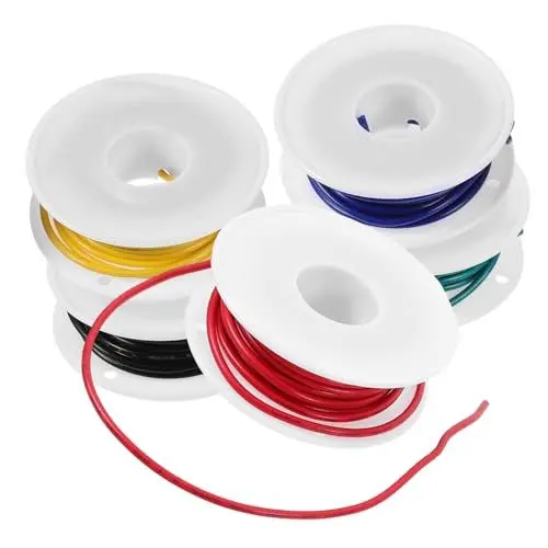 Produktbild: GARIOUANS 5 Rollen Isolierte Kupferdrahtleitung Awg Flexible Kabel für Elektronik und Haushalt für Kabelverbindungen Hochvolt Anwendungen