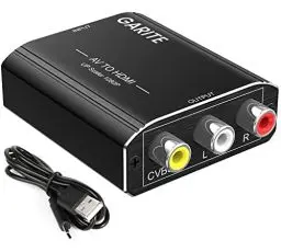 Produktbild: RCA auf HDMI, Aluminium AV auf hdmi adapter mit USB-C Kabel, Unterstützt 1080P 60Hz, HDMI Cinch Adapter für Wii/PS2/PS3/PC/Xbox/SNES/N64/STB/VHS/VCR/DVD/Kamera