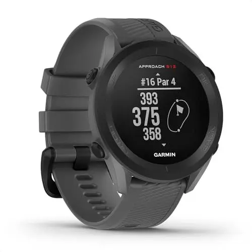 Produktbild: Garmin Approach S12 2022 Edition - GPS-Golfuhr mit Schlagweitenmessung & Distanzangaben zum Grün/ Hindernissen auf 42.000 Golfplätzen. Einfache Bedienung & bis zu 30 h Akkulaufzeit im Golf-Modus.