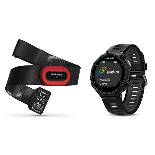 Produktbild: Garmin Forerrunner 735 XT Run Bundle - GPS-Multisportuhr mit HRM Run Brustgurt für Läufer und Triathleten, mit Laufeffizienzwerten, umfangreichen Trainingsfunktionen, Herzfrequenzmessung am Handgelenk