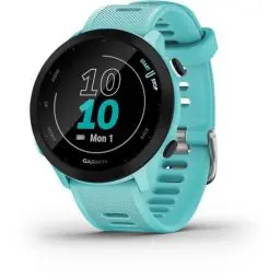 Produktbild: Garmin Forerunner 55 – GPS-Laufuhr mit 1,04“ Always-On-Farbdisplay, täglichen Trainingsempfehlungen, Laufzeitprognose, über 15 Sport-Apps und bis zu 14 Tagen Akkulaufzeit.