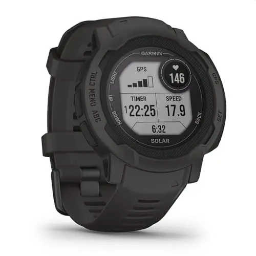 Produktbild: Garmin Instinct 2 Solar – GPS-Smartwatch mit unendlicher Akkulaufzeit im Smartwatch-Modus, über 40 Sport-Apps, Garmin Pay, Trainingszustand, Fitnessalter, Schlafanalyse uvm