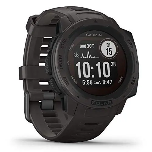 Produktbild: Garmin Instinct Solar renewed- wasserdichte GPS-Smartwatch mit Sport-/Fitnessfunktionen. Herzfrequenzmessung am Handgelenk, Fitness Tracker und Smartphone Benachrichtigungen (Generalüberholt)