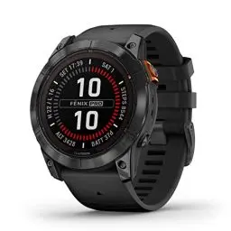 Produktbild: Garmin fēnix 7 Pro – GPS-Multisport-Smartwatch mit Solarladelinse, Farbdisplay und Touch-/Tastenbedienung, TOPO-Karten, über 60 vorinstallierte Sport-Apps, Garmin Music und Garmin Pay