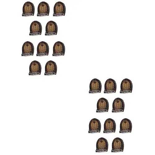Produktbild: Garneck 10 STK Simulation Holztür Bonsai-Ornament Mini-gartentür Märchenhaus Möbel Fee Gnom Tür Botanisches Figur Kleine Möbel Mini-baumtür Hausdekorationen Hölzerne Tür Harz Zubehör