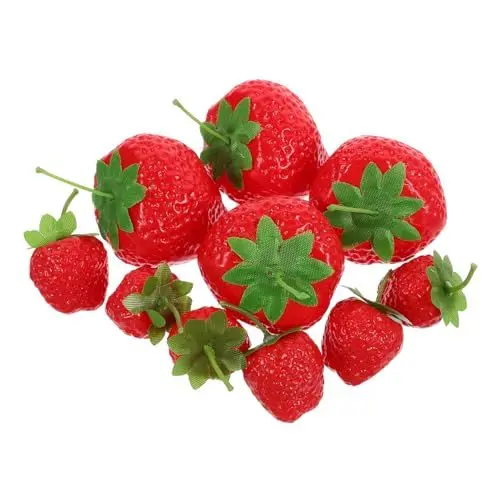 Produktbild: Garneck Realistische Große Künstliche Erdbeeren Für Erdbeer-Geburtstagsfeiern Künstliche Obstdekorationen
