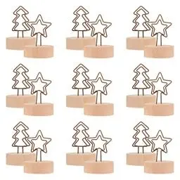 Produktbild: Garneck 12 Stücke Tischnummer Kartenhalter Stern Baum Form Tisch Foto Halter Metalldraht Tisch Bild Standplatz Platz Kartenhalter Menü Clips für Hochzeit Büro Weihnachten Party Dekoration