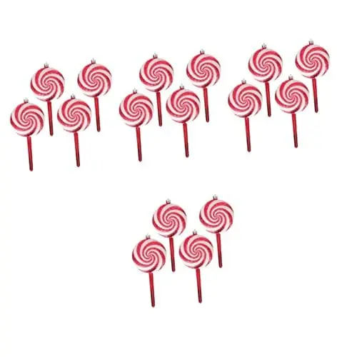 Produktbild: Garneck 16 STK Süßigkeiten-weihnachtsdekorationen Weihnachtszuckerstangen Weihnachtsbonbon-anhänger Christbaumschmuck Aus Süßigkeiten Pfefferminz-bonbon-Ornamente Kasten Lutscher Plastik