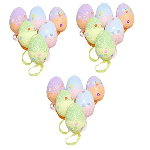 Produktbild: Garneck 18 STK Ostereier-anhänger Osterkörbchenfüller Ostergeschenk Osterschmuck Für Baum Osterbaum Osterparty-hängeschild Eierdekorationen Eier Dekorieren Niedlich Hängende Dekoration