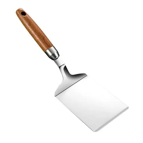 Produktbild: Garneck 1Stk Pfannenwender küchenmaschiene kochgeschirr Rutschfester greifdorn grillbretter grillspatel Grillwender Flacher Spatel Backspatel Küchengerät Pfannkuchenwender Holz Silver