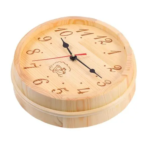 Produktbild: Garneck 1Stk Saunauhr aus Holz wanduhr Sauna-Sanduhr dekorative Saunauhr Sanduhren Uhr Schlafzimmer wohnzimmeruhr Uhr für Saunaraum Ausrüstung für Dampfbäder hölzern Light Brown
