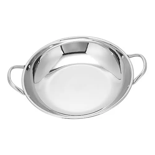 Produktbild: Garneck 1Stk kleiner heißer topf aus edelstahl edelstahltopf edelstahlpfanne Hochleistungs-Grill-Wok Induktionskochtopf rostfreier Topf Küchenversorgung Alkohol Topf Rostfreier Stahl