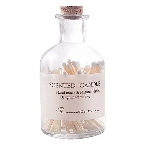 Produktbild: Garneck 1 Abgefüllte Streichhölzer Streichholzstäbchen in Glasflasche Aromakerze Passend Streik Auf Flasche Für Streichhölzer Streichholz Flasche Aromatherapie Medizinflasche Weiß