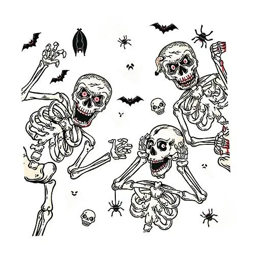 Produktbild: Garneck 1 Blatt Statischer Horror-wandaufkleber Halloween-glasaufkleber Gruseliger Halloween-aufkleber Kürbis-aufkleber Tür Aufkleber Halloween-fenster Spukhaus Auto Aufkleber Drinnen Pvc