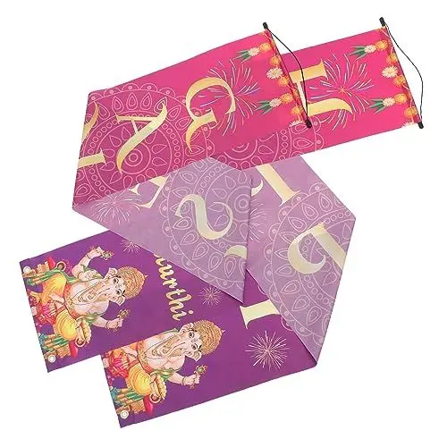 Produktbild: Garneck 1 Paar Couplets Zum Elephant God Festival -partydekoration Türpaar Elefantendekorationen Für Zu Hause Tür Couplet Outdoor-Banner Türbanner Ganni Polyester An Der Tür