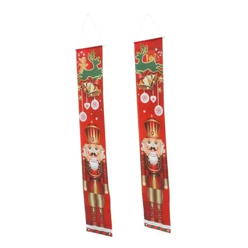 Produktbild: Garneck Weihnachten Tür Couplets Nussknacker Weihnachten Decor 1 Paar Tür Banner Festliche Dekorationen
