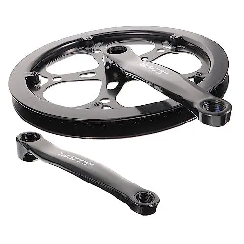Produktbild: Garneck Einzel Kettenradgarnitur Für Mountainbikes Kurbelarm Mit 52 Zähnen Schwarze Fahrrad Zubehörteile Für Singlespeed Und Trekkingfahrräder