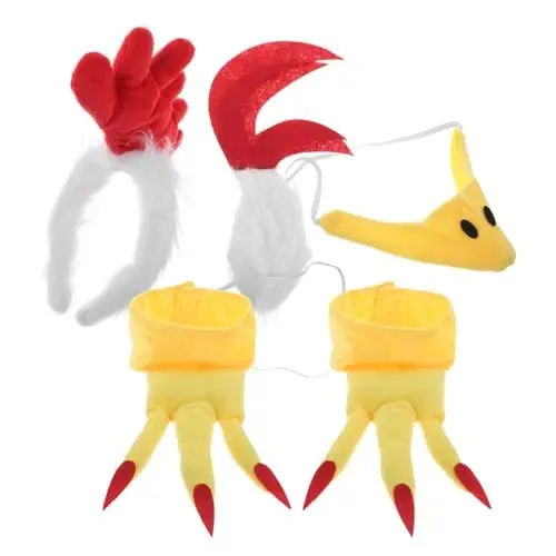 Produktbild: Garneck 1 Satz Hahn-anziehset Hahn-haarbänder Hühnernase Kostüm Hühnermaske Küken-festival-stirnband Tier Verkleiden Hühnerstirnband Und Schnabel Huhn Kostüm Für Erwachsene Stoff