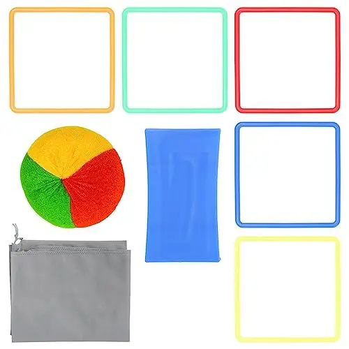 Produktbild: Garneck 1 Satz Hopse Spielzeug Bohnenbeutel Ring Speed-Agility-trainingsringe Kegelförmiger Sitzsackring Outdoor-Garten-hinterhof-zubehör Plastik Draussen Kind