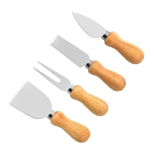 Produktbild: Garneck 1 Satz Käsemesser cheese knife Käse-Schneide-Set Kuchendekorationsset Käseklinge Käse Zubehör Multifunktions-Käseschneider Rostfreier Stahl Backwerkzeug einstellen Spatel Holz