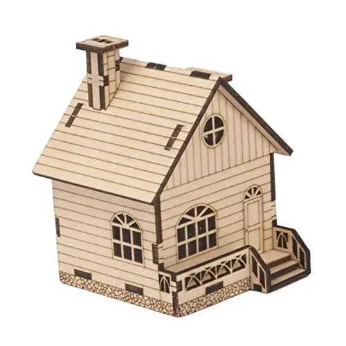Produktbild: Garneck 1 Satz Spieluhr Selber Bauen Holz Musikbox Holzhaus Zum Selber Bauen Feriendorfhäuser Weihnachtsdorf-Szene Schnee Weihnachtsdorf Kinderspielzeug Dekor Weihnachten Stahl 3D Puzzle