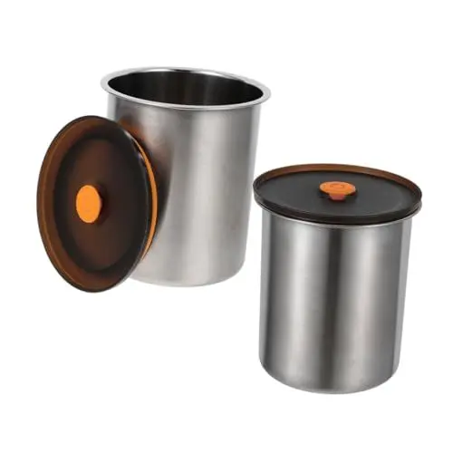 Produktbild: Garneck 2 Stück Kanister Aus Rostfreiem Edelstahl Luftdichte Vorratsbehälter 1200 Ml Glas Mit Deckel Für Die Aufbewahrung Von Tee Müsli Und Keksen
