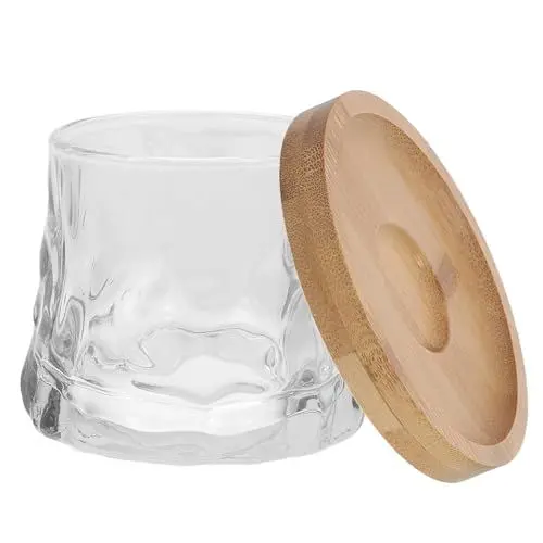 Produktbild: Garneck Einzigartiger Rotierender Weinbecher Elegantes Whiskyglas Mit Stabilem Holzsockel Für Die Bargeschirr-kollektion