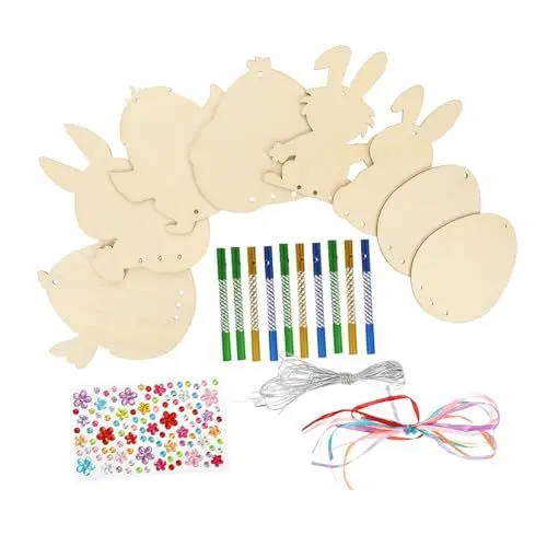 Produktbild: Garneck 1 Set Holz Windspiel Windspiel Herstellungsset Windspiel Ornament Windspiele Für Draußen Ostern Windspiel DIY Set Hängende Verzierung Windspiele Für Balkon Hängendes DIY