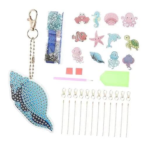 Produktbild: Garneck 1 Set Schlüsselanhänger Zum Selbermachen Diamantkunst Schlüsselanhänger Diamantbilder Taschenanhänger Schlüsselanhänger Anhänger Für Schlüssel Schlüsselanhänger Anhänger