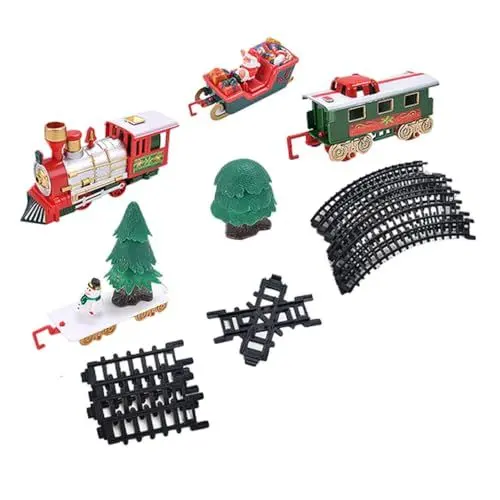 Produktbild: Garneck 1satz Weihnachts Zugspielzeug Mit Schienen Batteriebetriebene Retro-Eisenbahn Für Fördert Hand-Augen-koordination Für Partys Und Outdoor-aktivitäten Ohne Batterie Fördert
