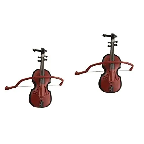 Produktbild: Garneck 20 STK Weihnachtsbaumschmuck Christbaumschmuck Weihnachtsdeko Geige Aus Holzmaserung DIY-Dekoration Weihnachtsanhänger Zum Aufhängen Dekorationen Schmücken Violine Kamin Miniatur