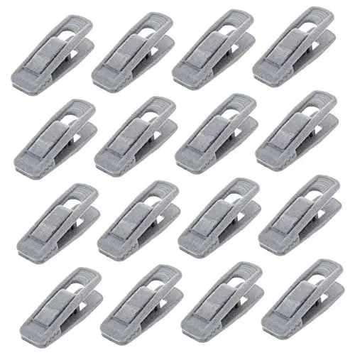 Produktbild: Garneck 20er-Pack Multifunktionale Kleiderbügel-Clips Aus Kunststoff Wäsche- Rock- Hosen-Clips Quilt-fixierung Bettlaken Winddichte