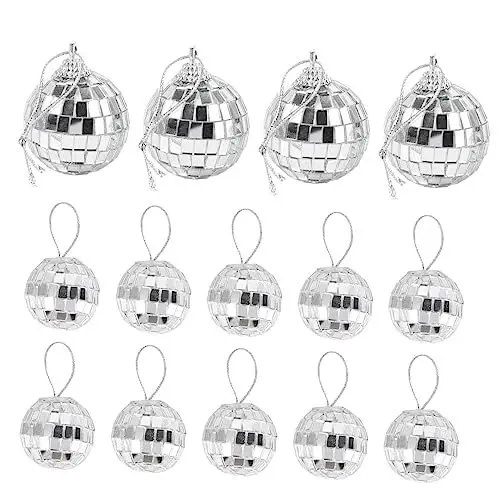 Produktbild: Garneck 24stücke Teiliges Weihnachts-spiegelkugeln Disco Mirror Für Christbaum-Dekoration Party Hochzeiten Und Varianten Für Festliche Anlässe Und Veranstaltungen