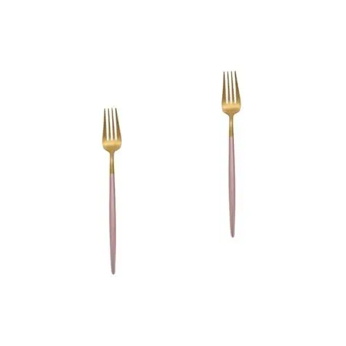 Produktbild: Garneck 2 Stücke Western Abendessen Gabeln Edelstahl Besteck 4-zähne Spiegel Poliert Griff Elegante Praktische Geschirr