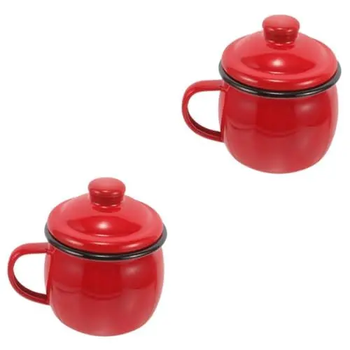 Produktbild: Garneck 2St Kürbisbecher aus Emaille pumpkin mug kürbistasse Mikrowellen Trink Gläser Kaffeebecher Milchbecher für Zuhause Multifunktion kleine Tasse Campingbecher Büro