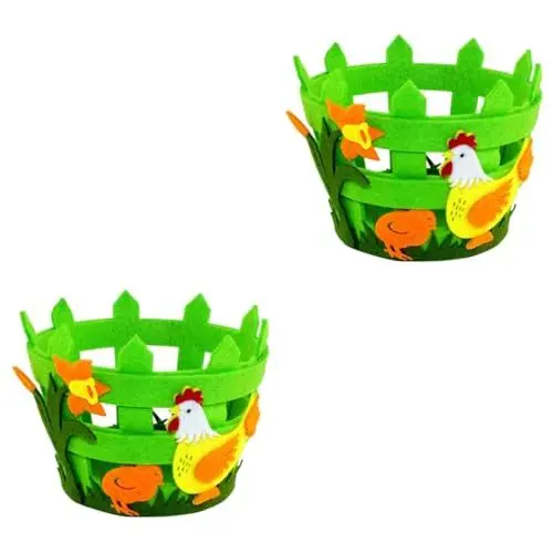 Produktbild: Garneck 2 Stücke Ostern Decor Ostern Korb Handwerk Vlies Stoff Korb Handwerk Für Jungen Und Mädchen Lagerung