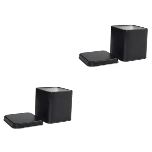 Produktbild: Garneck 2St Tee Aufbewahrungsdose aufbewahrungskorb lagercontainer Metall Box schwarzer Behälter Süßigkeitenglas Kerzen quadratische Teedose quadratische Eisendose Black